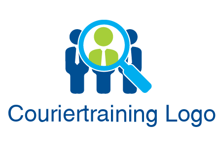 executives under magnifying glass employment logo