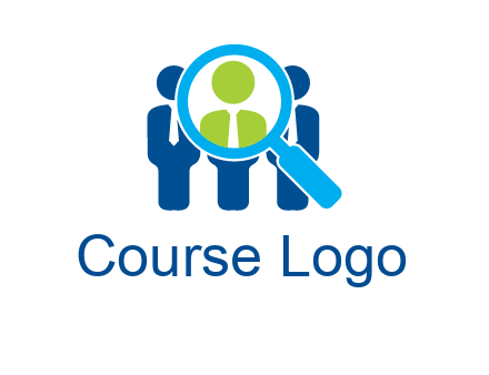 executives under magnifying glass employment logo
