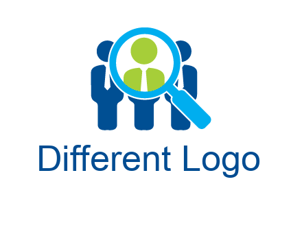executives under magnifying glass employment logo