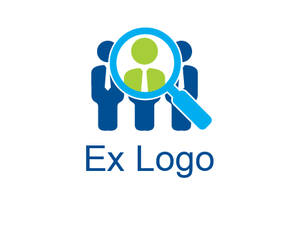 executives under magnifying glass employment logo
