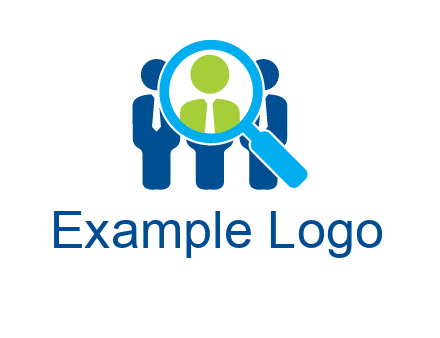 executives under magnifying glass employment logo