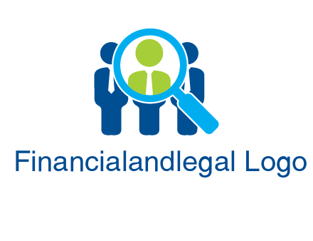 executives under magnifying glass employment logo