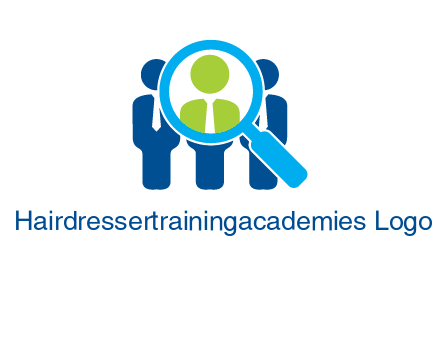 executives under magnifying glass employment logo