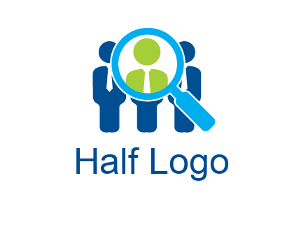 executives under magnifying glass employment logo