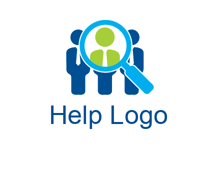 executives under magnifying glass employment logo
