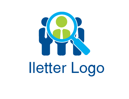 executives under magnifying glass employment logo