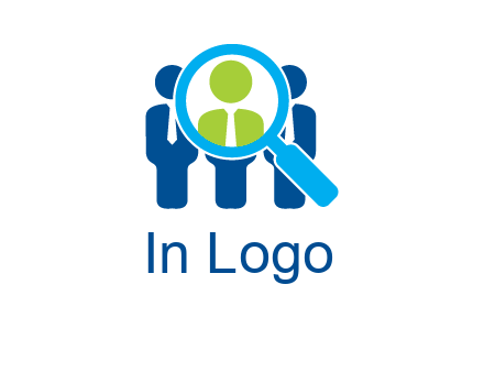 executives under magnifying glass employment logo