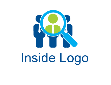 executives under magnifying glass employment logo