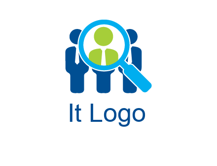 executives under magnifying glass employment logo