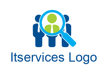executives under magnifying glass employment logo