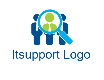 executives under magnifying glass employment logo