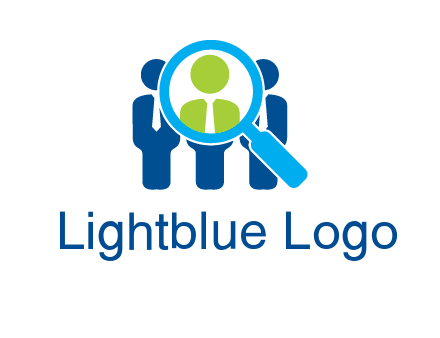 executives under magnifying glass employment logo