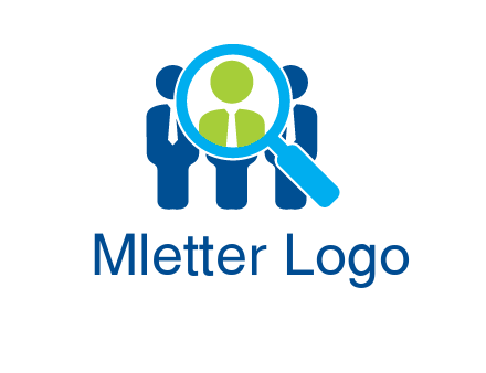 executives under magnifying glass employment logo