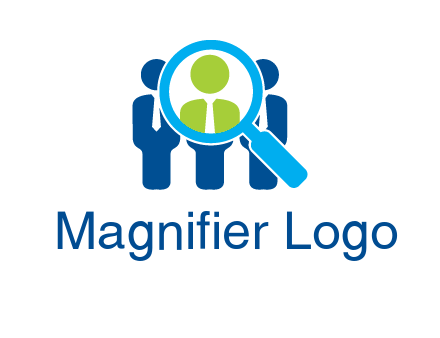 executives under magnifying glass employment logo
