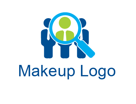 executives under magnifying glass employment logo