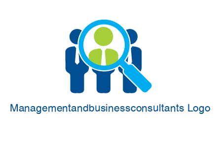 executives under magnifying glass employment logo