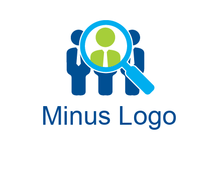 executives under magnifying glass employment logo