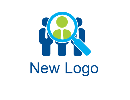 executives under magnifying glass employment logo