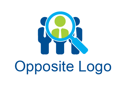 executives under magnifying glass employment logo
