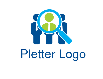 executives under magnifying glass employment logo