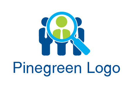 executives under magnifying glass employment logo