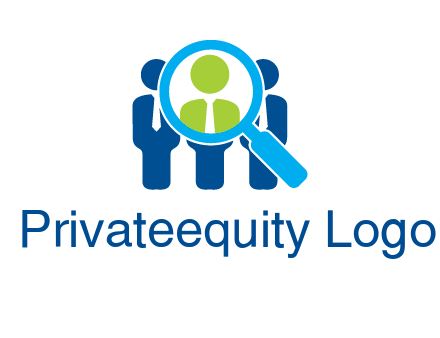 executives under magnifying glass employment logo