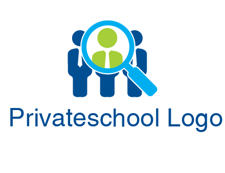 executives under magnifying glass employment logo