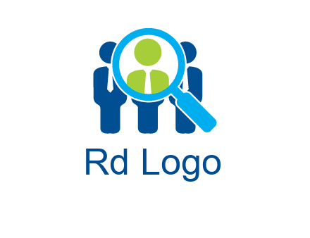 executives under magnifying glass employment logo