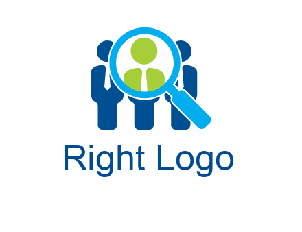 executives under magnifying glass employment logo