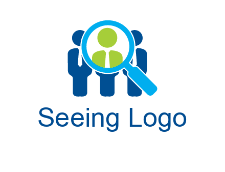 executives under magnifying glass employment logo