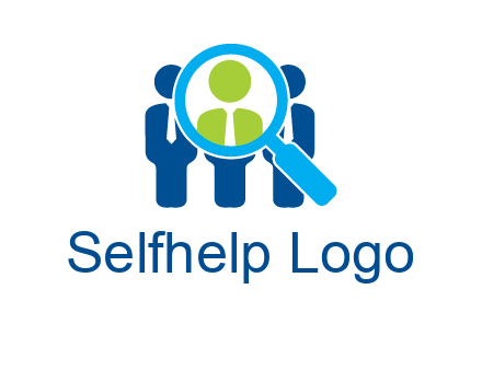 executives under magnifying glass employment logo