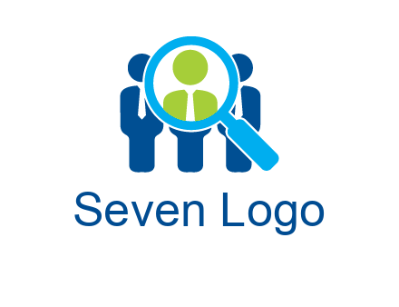 executives under magnifying glass employment logo