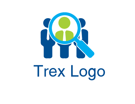 executives under magnifying glass employment logo