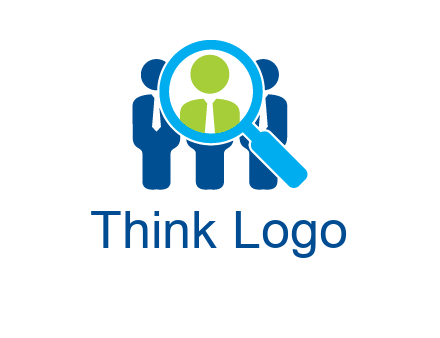 executives under magnifying glass employment logo