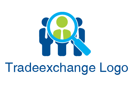 executives under magnifying glass employment logo