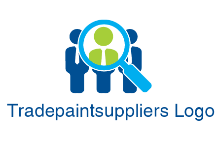 executives under magnifying glass employment logo