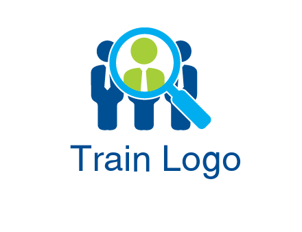 executives under magnifying glass employment logo