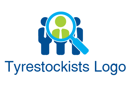 executives under magnifying glass employment logo
