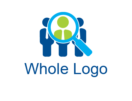 executives under magnifying glass employment logo