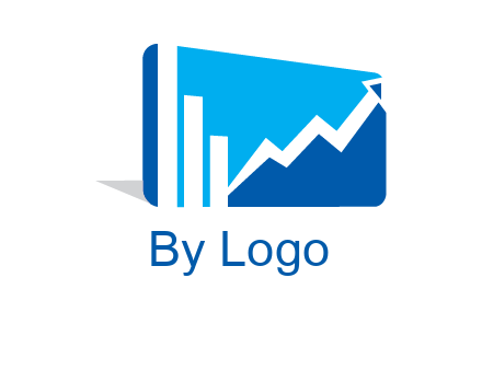progressive bar and line graph rectangle finance logo