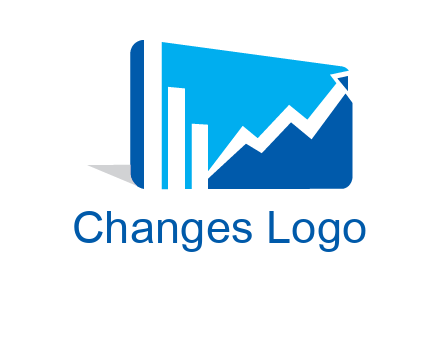progressive bar and line graph rectangle finance logo