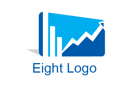 progressive bar and line graph rectangle finance logo