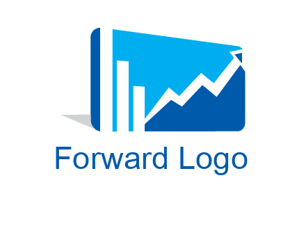 progressive bar and line graph rectangle finance logo