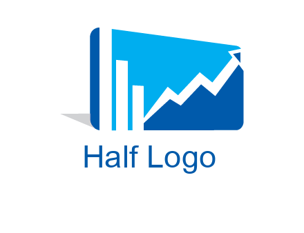 progressive bar and line graph rectangle finance logo