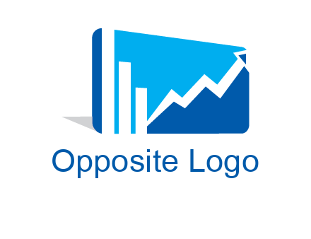 progressive bar and line graph rectangle finance logo