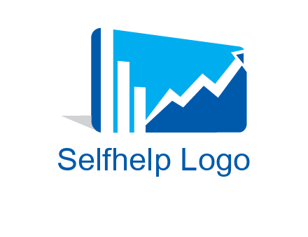 progressive bar and line graph rectangle finance logo