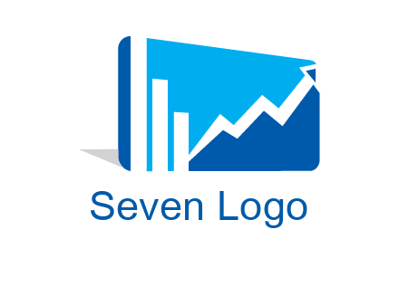 progressive bar and line graph rectangle finance logo