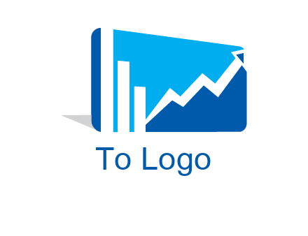 progressive bar and line graph rectangle finance logo