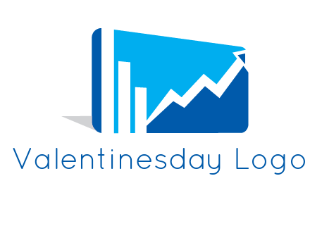 progressive bar and line graph rectangle finance logo