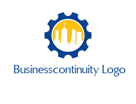 skyscrapers in circle gear logo